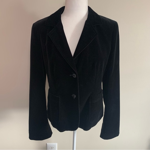 Saks Fifth Avenue Vintage Velvet 2 Button Blazer - Picture 1 of 13